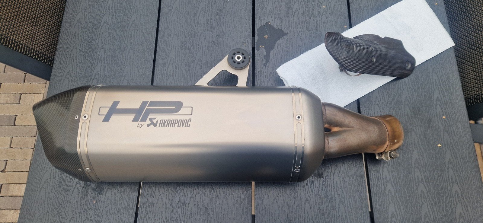 Akrapovic uitlaat BMW R 1200/1250 GS(A), Motoren, Ophalen, Gebruikt
