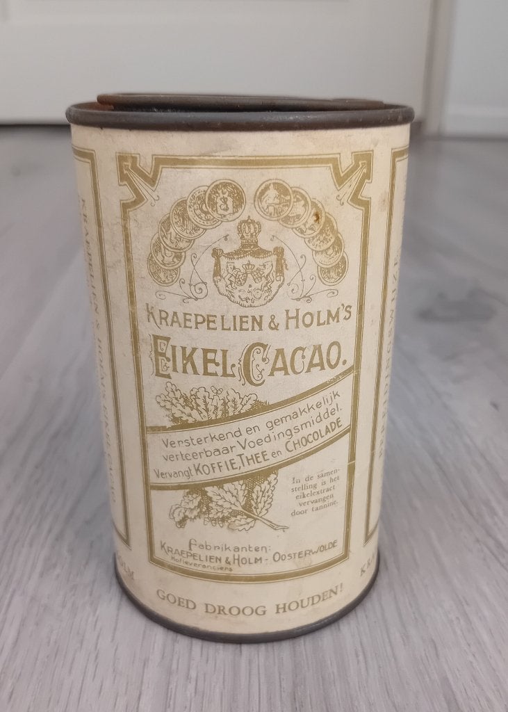 Eikel Cacao blik,, Verzamelen, Blikken, Verzenden, Gebruikt, Overige