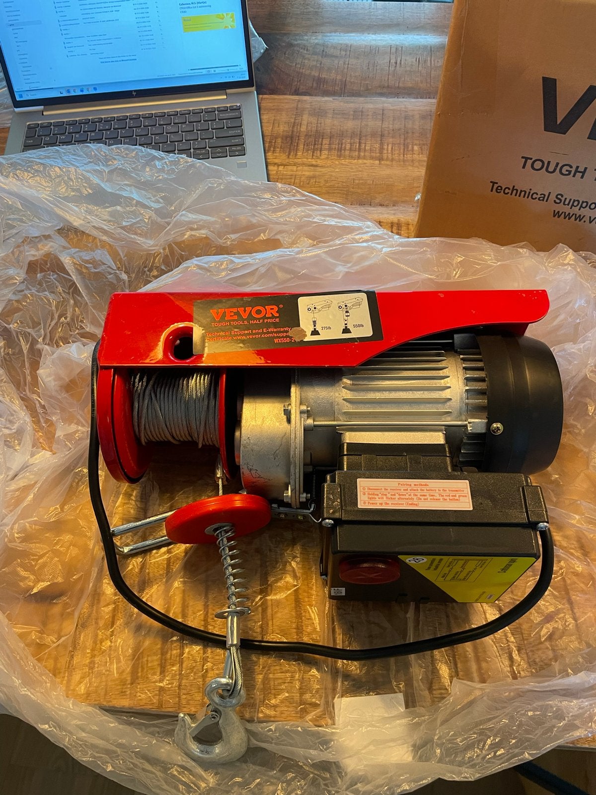 Vevor Elektrische Lier 125/250kg met Afstandsbediening, Ophalen of Verzenden
