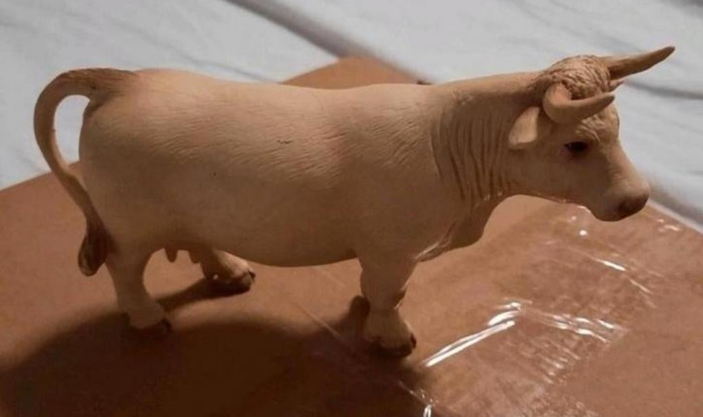 Schleich koe met hoorns, Ophalen, Zo goed als nieuw, Boerderijdier, Beeldje of Figuurtje