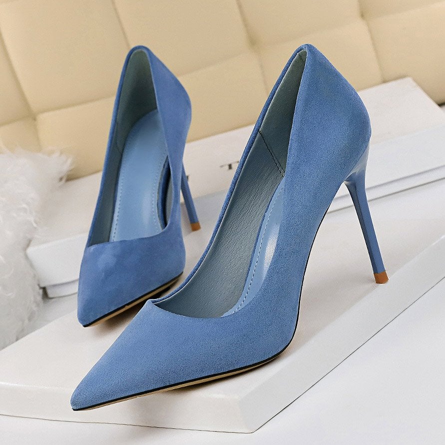 Blauwe kunst suede dames pumps / vrouwen hakken stiletto 9cm, Verzenden, Nieuw, Blauw, Pumps