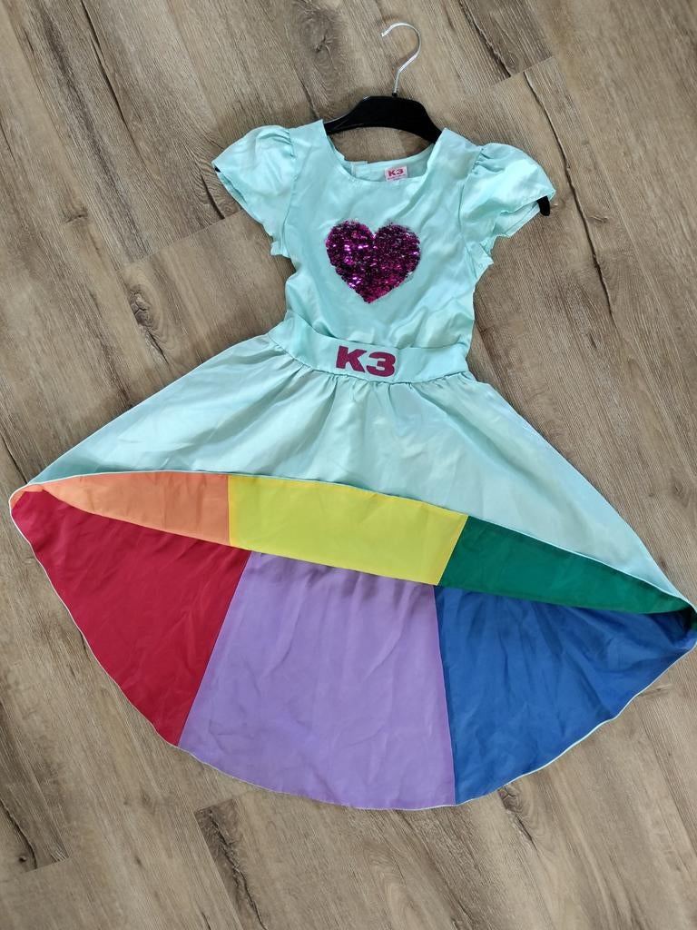 K3 jurk regenboog maat 134, 1x roze maat 152, Jongen of Meisje, K3, Ophalen of Verzenden, Zo goed als nieuw