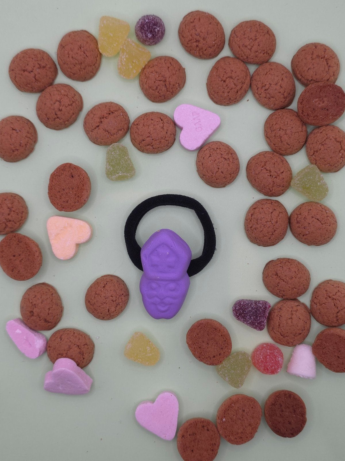 Sinterklaas Haarelastiekje met Sinterklaasschuimpje, Diversen, Ophalen of Verzenden, Nieuw