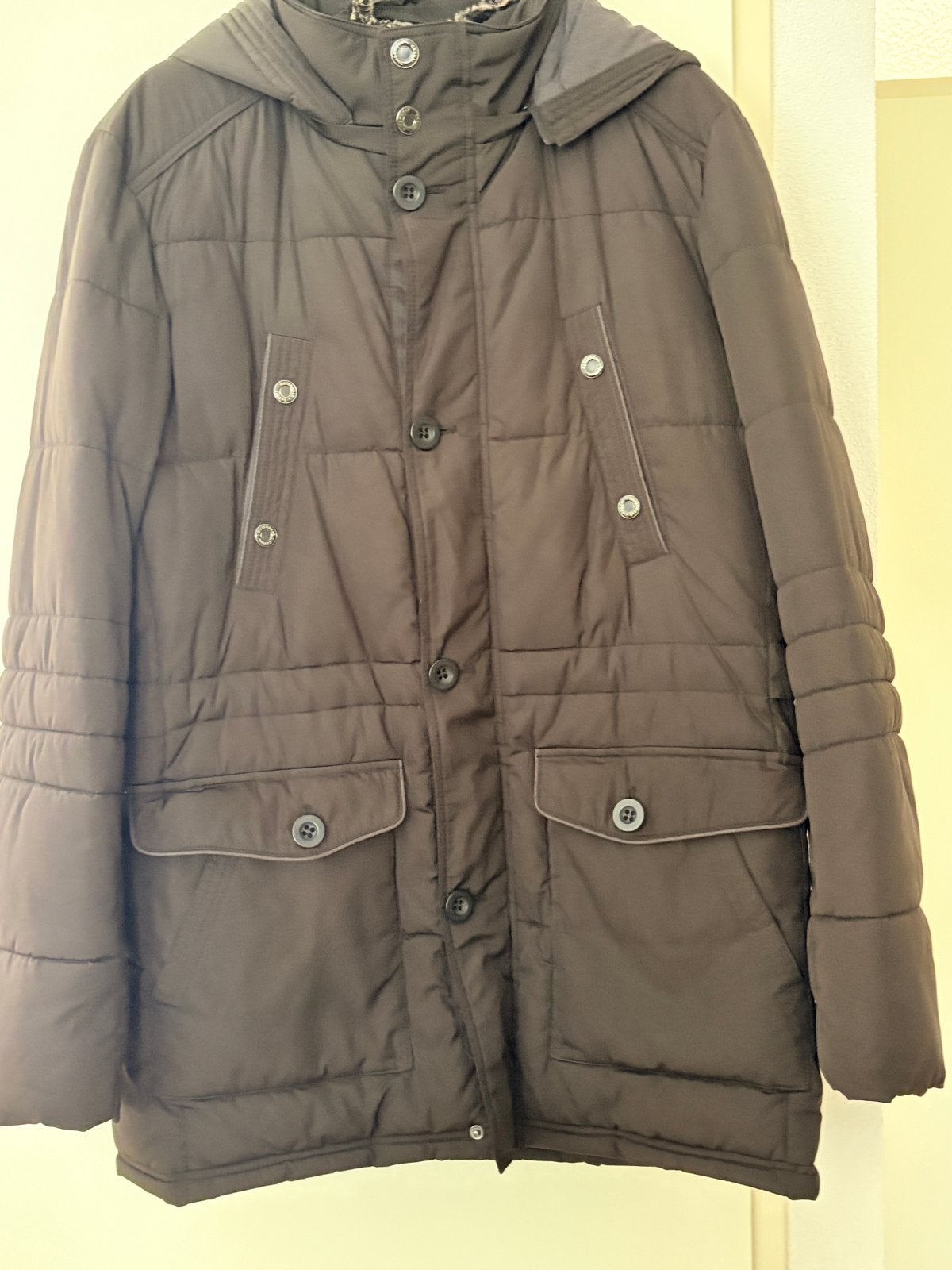 Warme zwarte winterjas. Mt 54, Ophalen of Verzenden, Zo goed als nieuw, Overige maten, Zwart