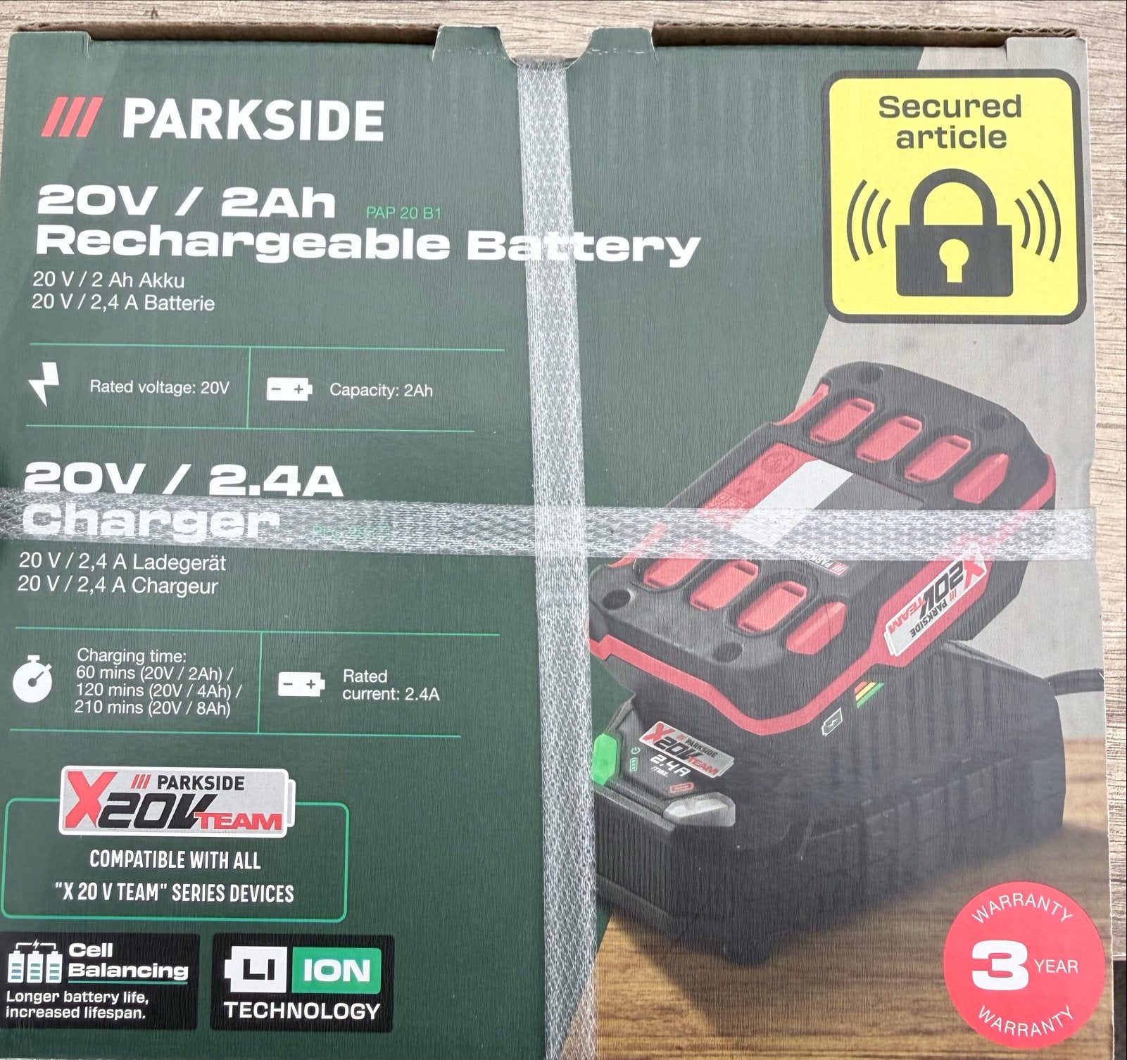 Parkside lader en accu te koop, Ophalen of Verzenden, Nieuw