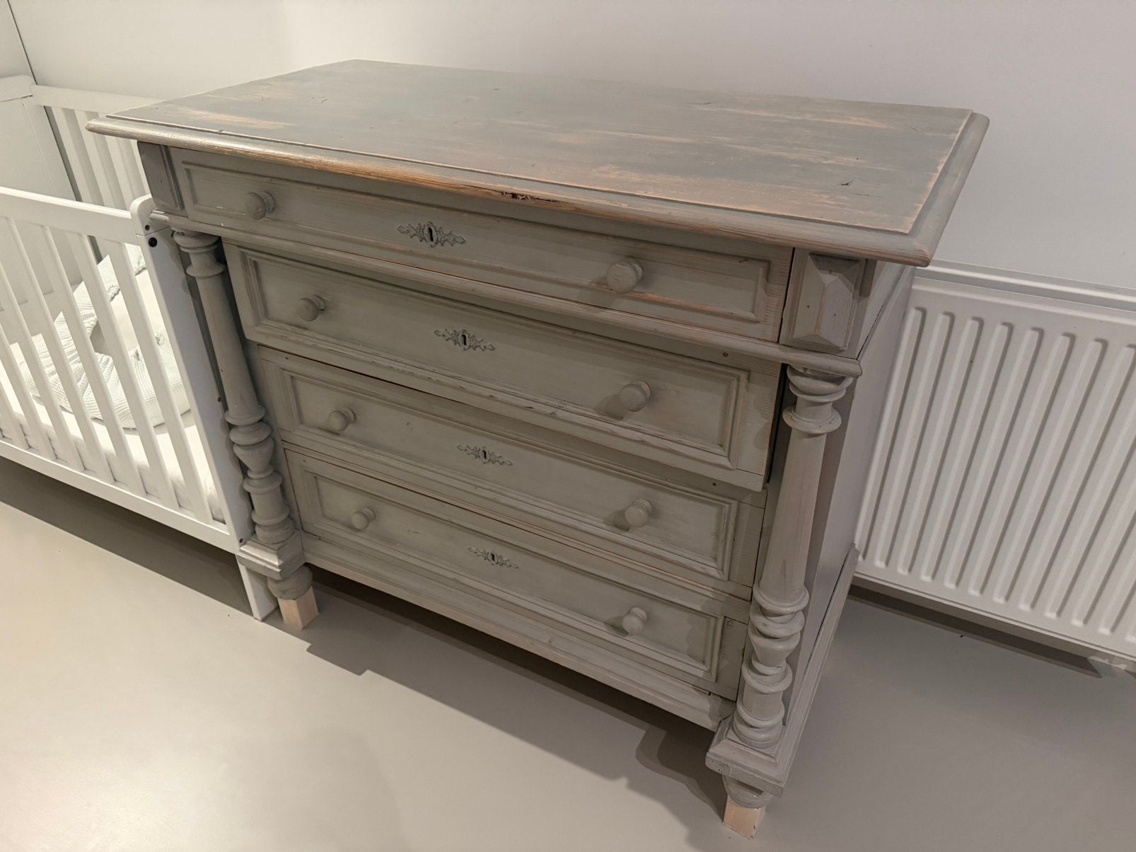 Commode vintage hout, Ophalen, 50 tot 70 cm, 90 tot 105 cm, 100 cm of meer