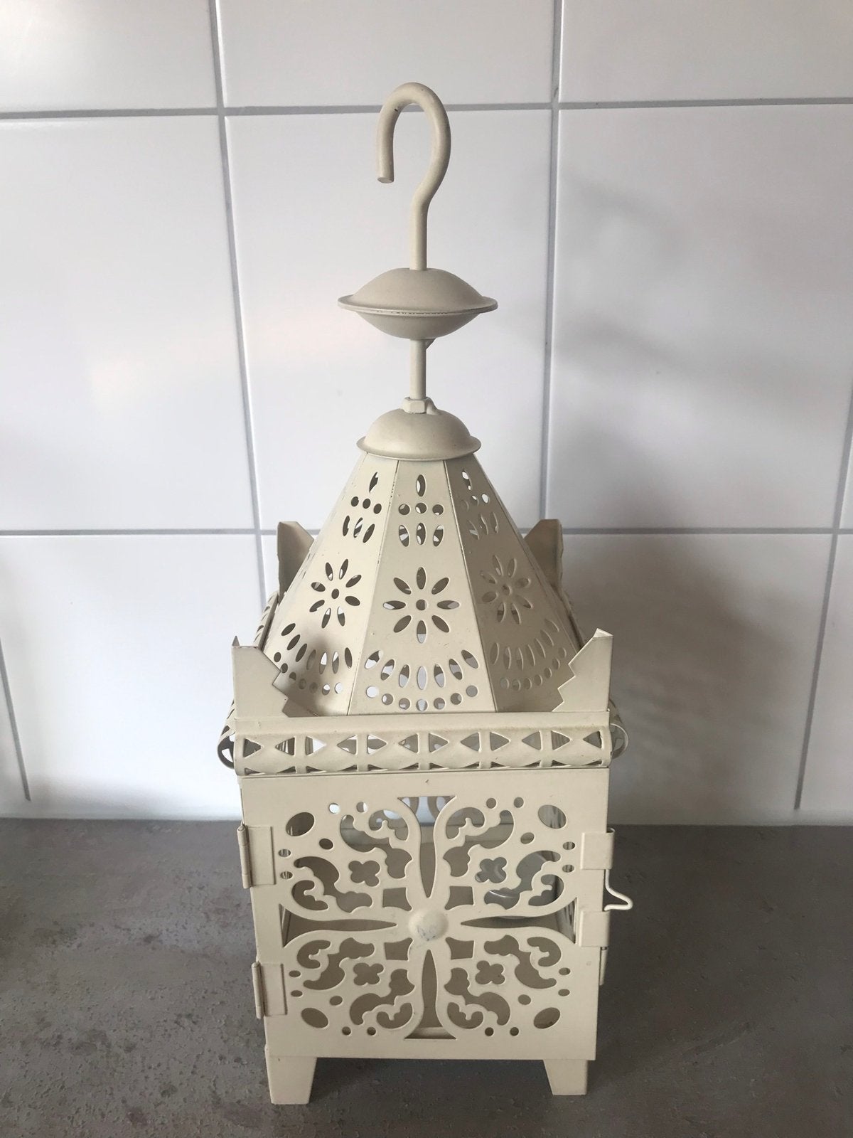 Marocaanse   windlicht, Ophalen, Zo goed als nieuw, Beige, Windlicht