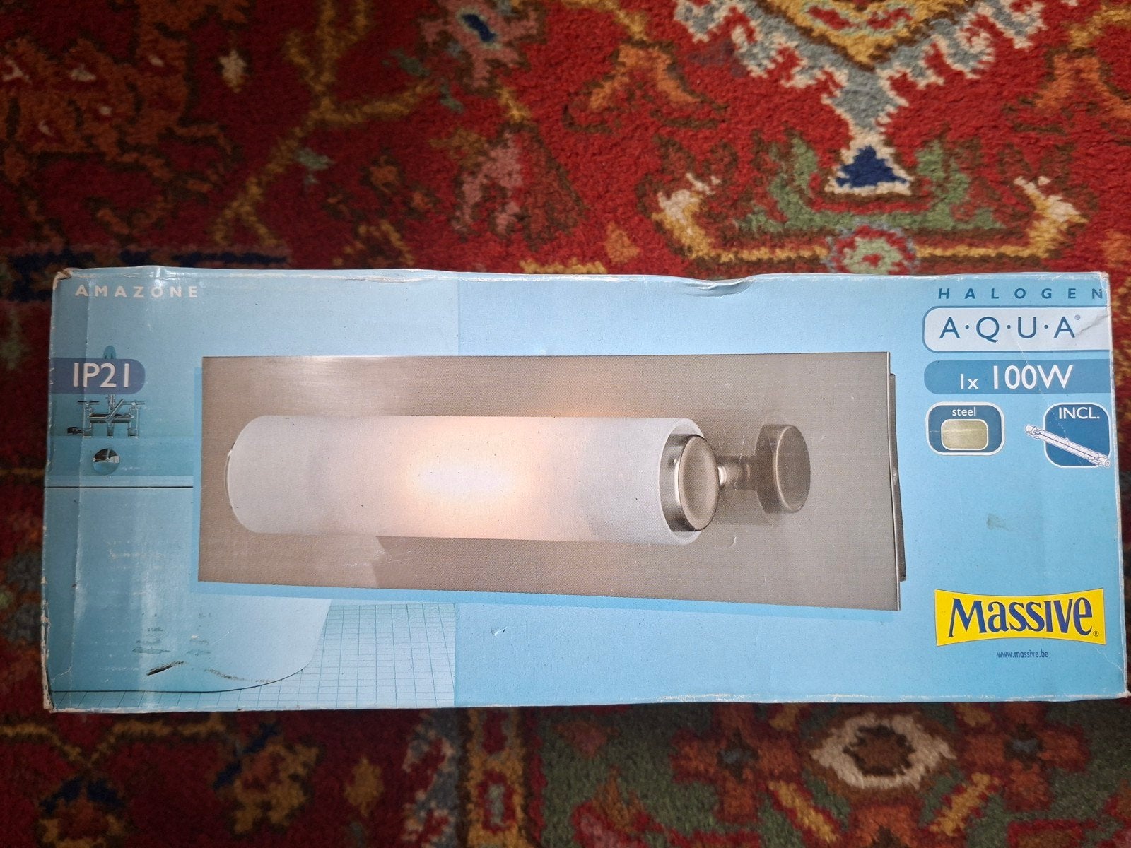Massive Amazone Aqua Halogeen Wandlamp 1x 100W, Metaal, Overige merken, Waterbestendig, Nieuw