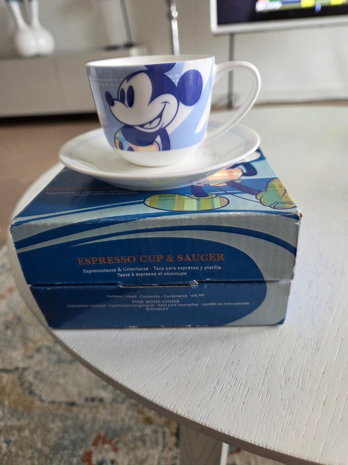 Espresso kop en schotel Micky Mouse Disney, Ophalen of Verzenden, Mickey Mouse, Zo goed als nieuw, Servies