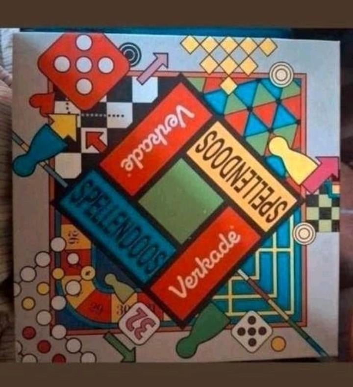 Vintage Verkade Spellendoos - Diverse Bordspellen, Hobby en Vrije tijd, Vijf spelers of meer, Ophalen of Verzenden, Nieuw, Verkade