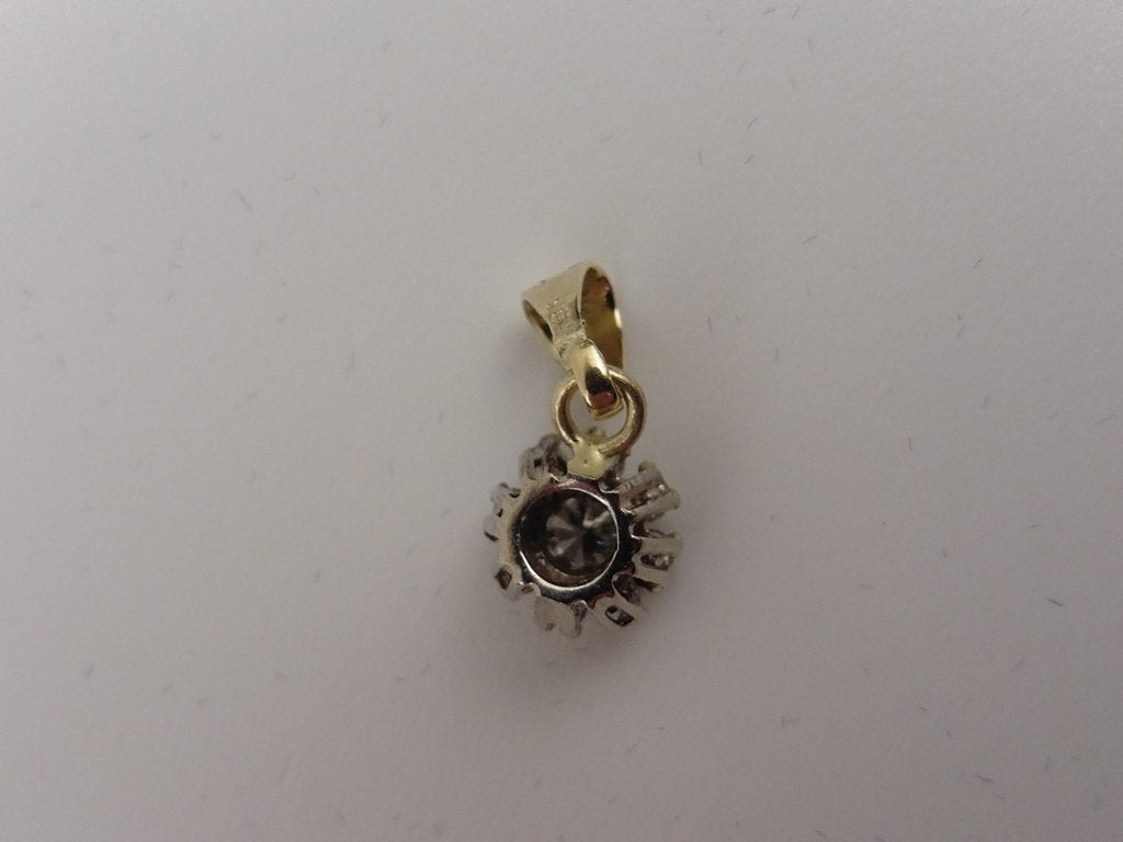 Gouden hanger met briljant                               G48, Gebruikt, ., Ophalen of Verzenden, .
