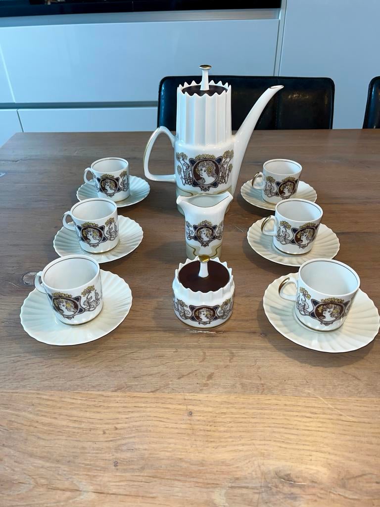Vintage Koffie-/Mokkaservies 'Aurelia' Pirkenhammer, Ophalen of Verzenden