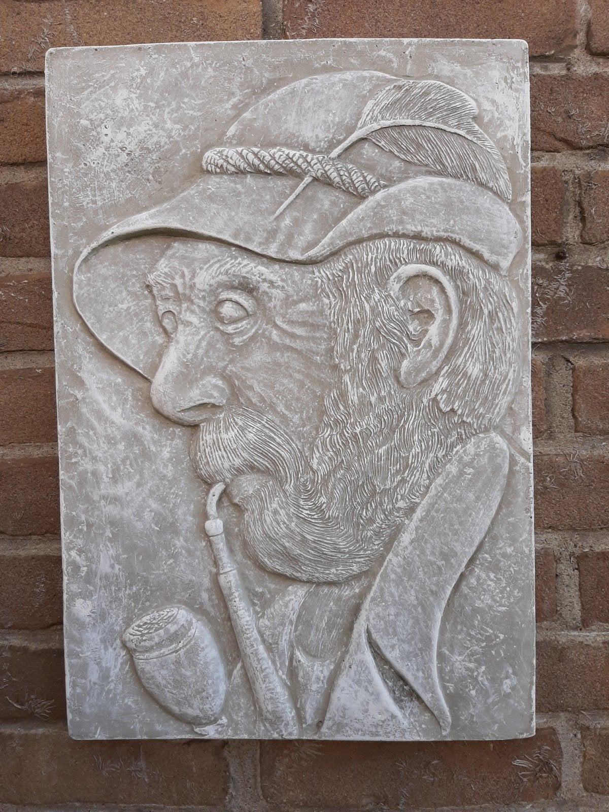 Groot portret man betonnen beeld wanddecoratie tuinbeeld, Ophalen of Verzenden