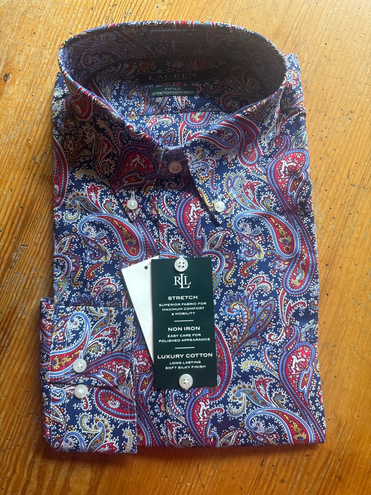 Ralph Lauren Paisley Overhemd - Nieuw met labels, Ophalen of Verzenden, Nieuw, Meerkleurig, Halswijdte 39/40 (M)
