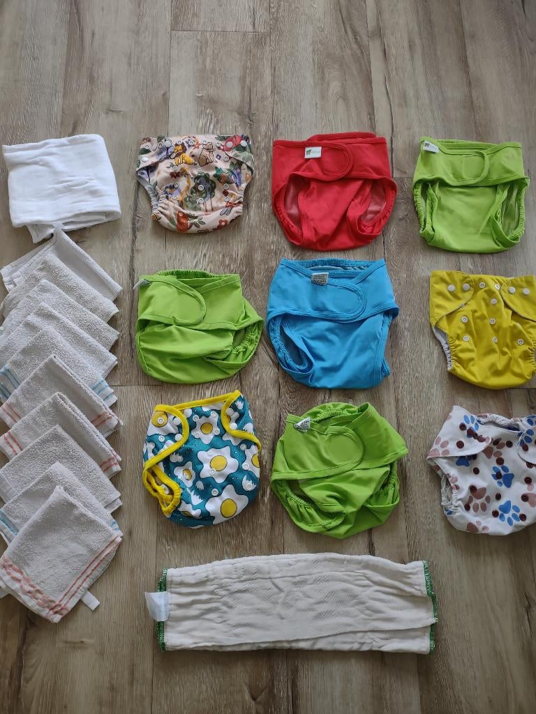 Mooie set Little Lamb wasbare luiers, toebehoren. Prefold., Onb, Overige typen, Ophalen of Verzenden, Onb