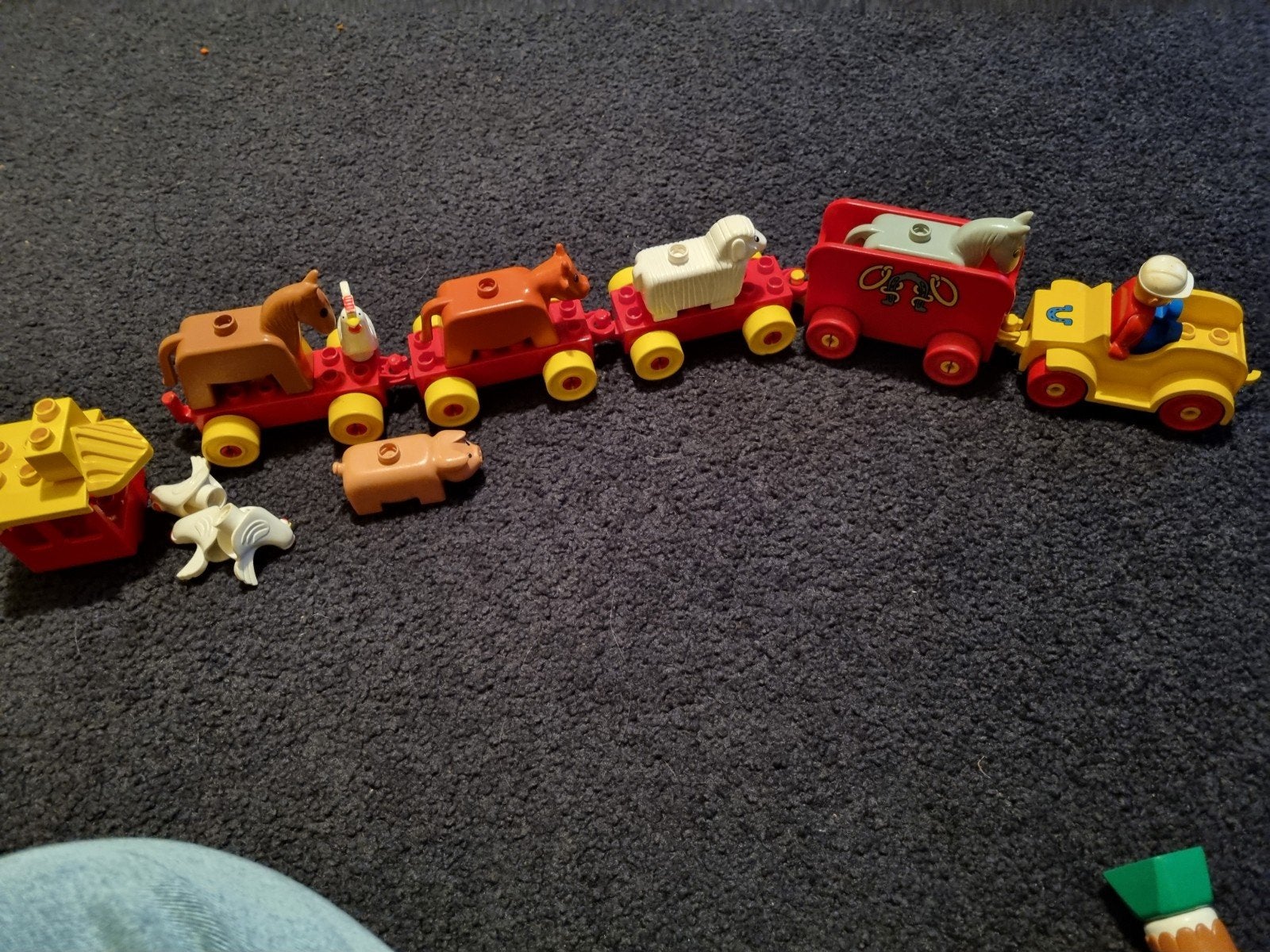 Grote vintage LEGO DUPLO dierentrein boerderij + veel dieren, Ophalen of Verzenden, Gebruikt
