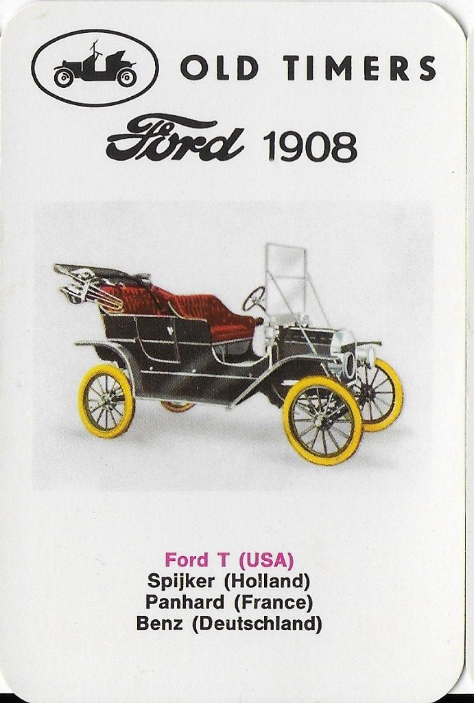 A644 autokaartje ford t ( usa ) 1908, Verzenden, Zo goed als nieuw, Auto's