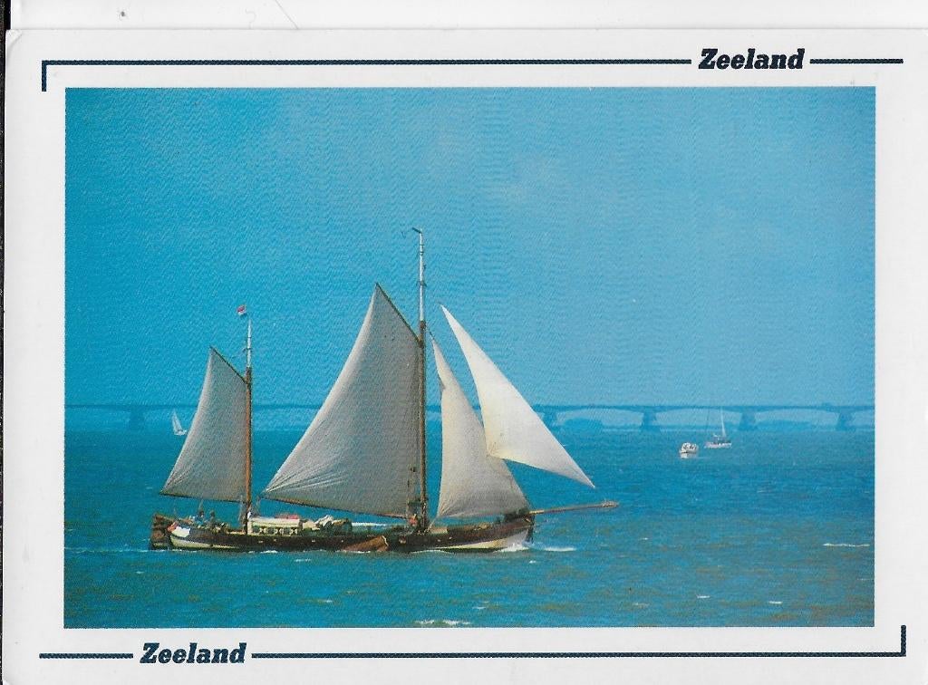 Q2584 gelopen ansichtkaart zeeland zeilboten, Verzamelen, Ansichtkaarten | Nederland, Ophalen of Verzenden, 1980 tot heden, Gelopen