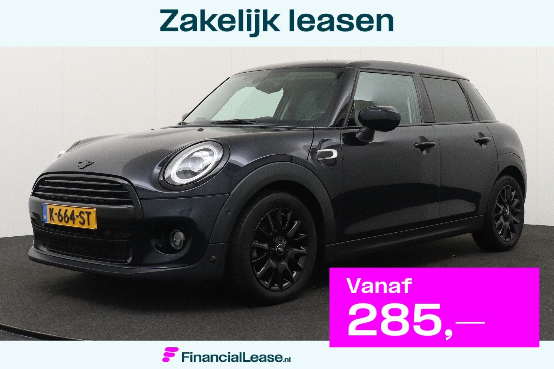 MINI Cooper Mini 1.5 Aut. Chili Cruise Digi. Dash LMV 17', Blauw, Leder en Stof, Origineel Nederlands, Bedrijf