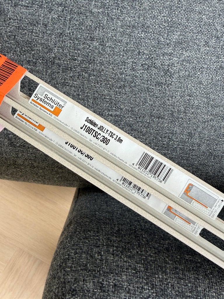 Schlüter tegel profiel, Jolly TSC (10mm breedte, 300mm), Doe-het-zelf en Verbouw, Ophalen, Nieuw, Vloertegels, Overige materialen