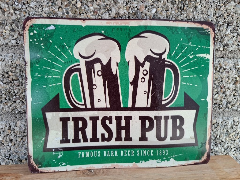 oud metalen bord Irish pub, Ophalen of Verzenden, Gebruikt, Reclamebord, Plaat of Schild, Overige merken