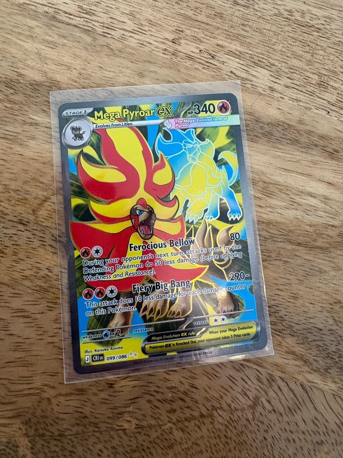 Mega Pyroar EX Pokémon Kaart - Zeldzaam en in Topstaat, Hobby en Vrije tijd, Verzamelkaartspellen | Pokémon, Ophalen of Verzenden