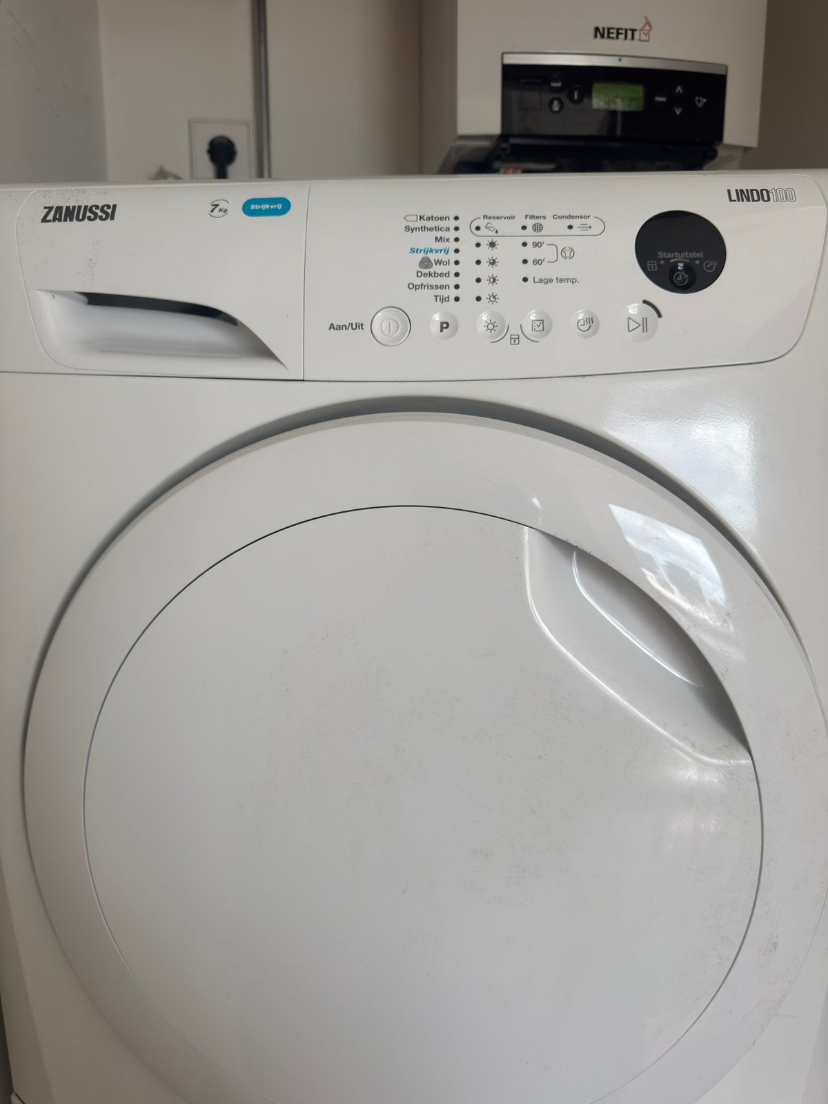 Zanussi Lindo100 droger — met storing EH0, Witgoed en Apparatuur, Wasdrogers, Ophalen, 6 tot 8 kg, Anti-kreukfase, Voorlader