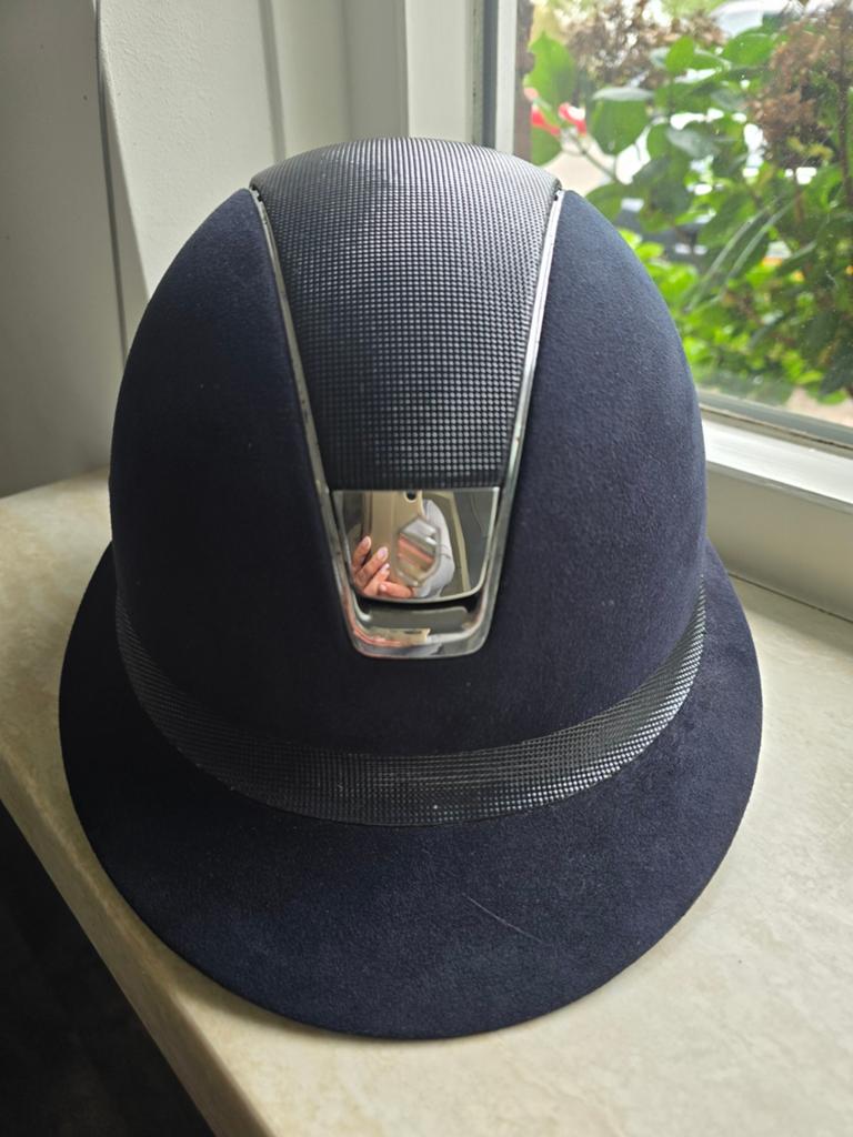 Miss Samshield 1.0 Premium Navy Shimmer, Dieren en Toebehoren, Paardrijkleding, Ophalen, Gebruikt, Springen, Dames