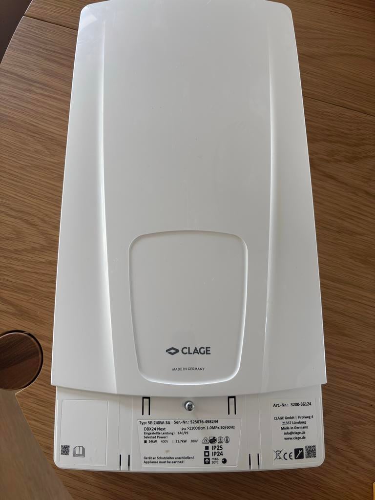 Clage Doorstroomverwarmer DBX 24 – 24 kW, Doe-het-zelf en Verbouw, Aardgas, Geiser, Ophalen of Verzenden, Minder dan 20 liter
