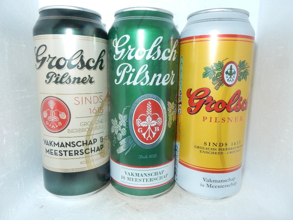 3 GROLSCH Pilsener HISTORISCHE LABELS Bierblikjes (50cl), Ophalen of Verzenden, Grolsch