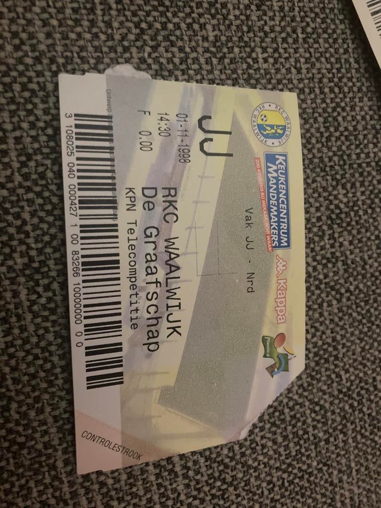 TICKET RKC-DE GRAAFSCHAP 98-99, Ophalen of Verzenden, Zo goed als nieuw, Buitenlandse clubs, Overige typen