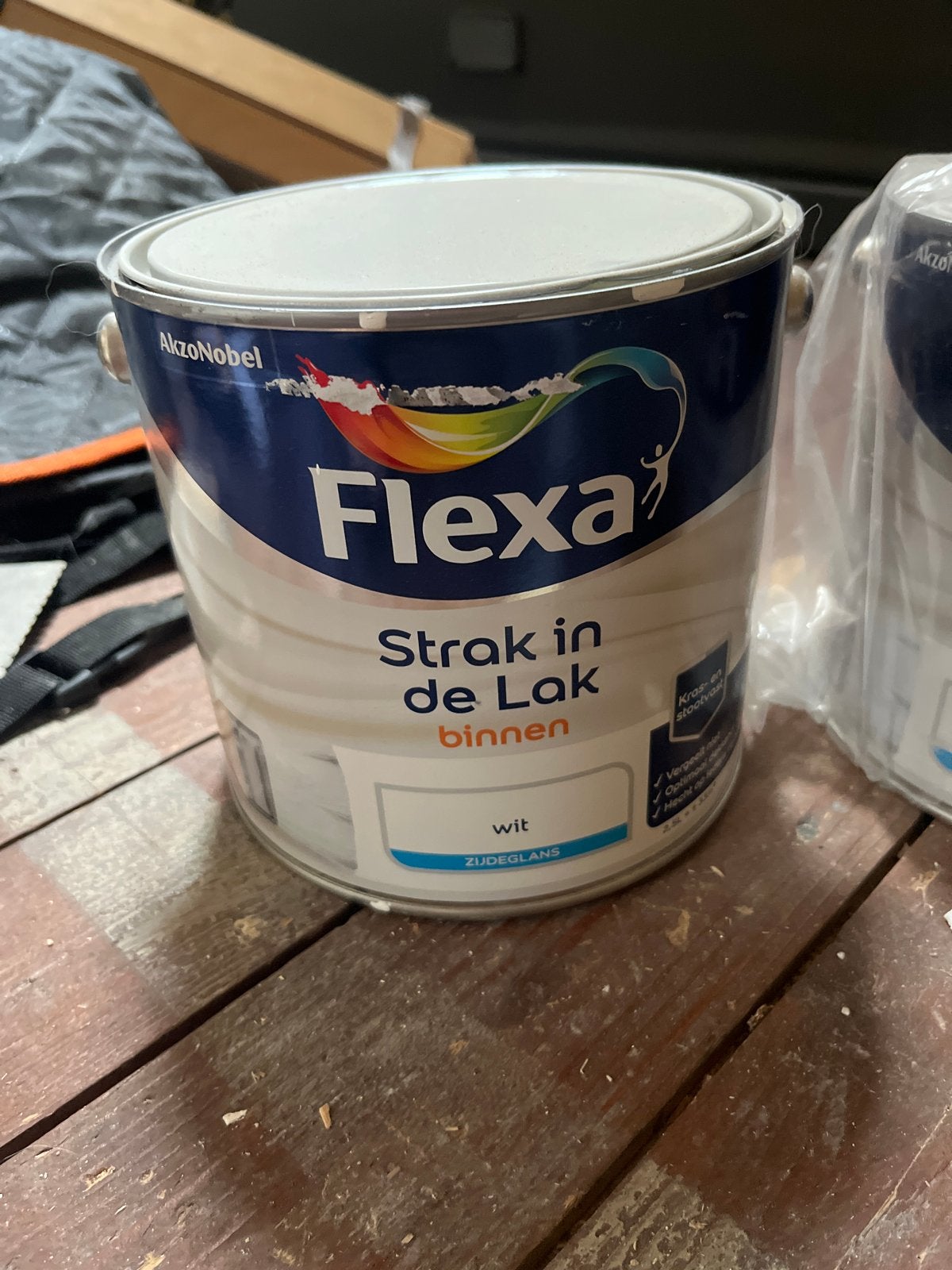 Flexa Strak in de Lak Binnen Wit Zijdeglans, Doe-het-zelf en Verbouw, Verf, Beits en Lak, Zo goed als nieuw, Lak, Minder dan 5 liter