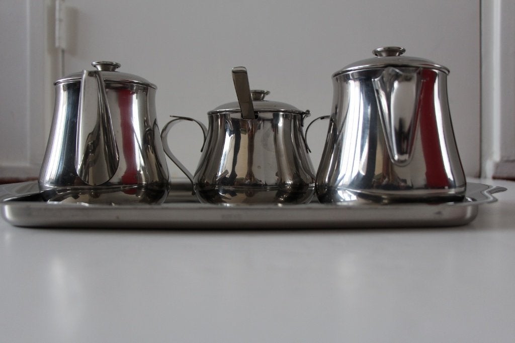 Koffieset van roesvrijstaal RVS - NIEUW, Overige materialen, Overige typen, Nieuw, Ophalen of Verzenden