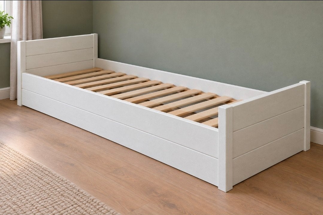 stevig wit Woood bed 80 x 200, Ophalen of Verzenden, Zo goed als nieuw