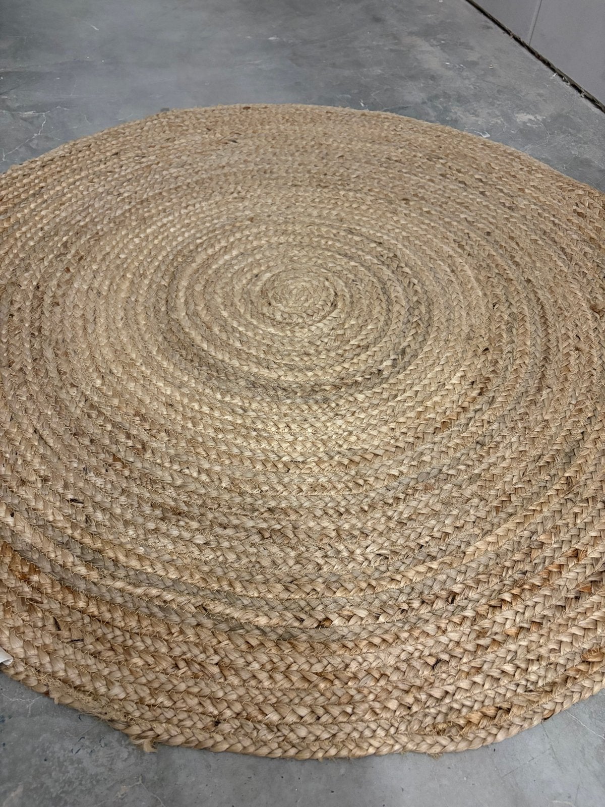 Rond jute vloerkleed - 100 cm, beige, Japandi, 100 tot 150 cm, Bruin, Rond
