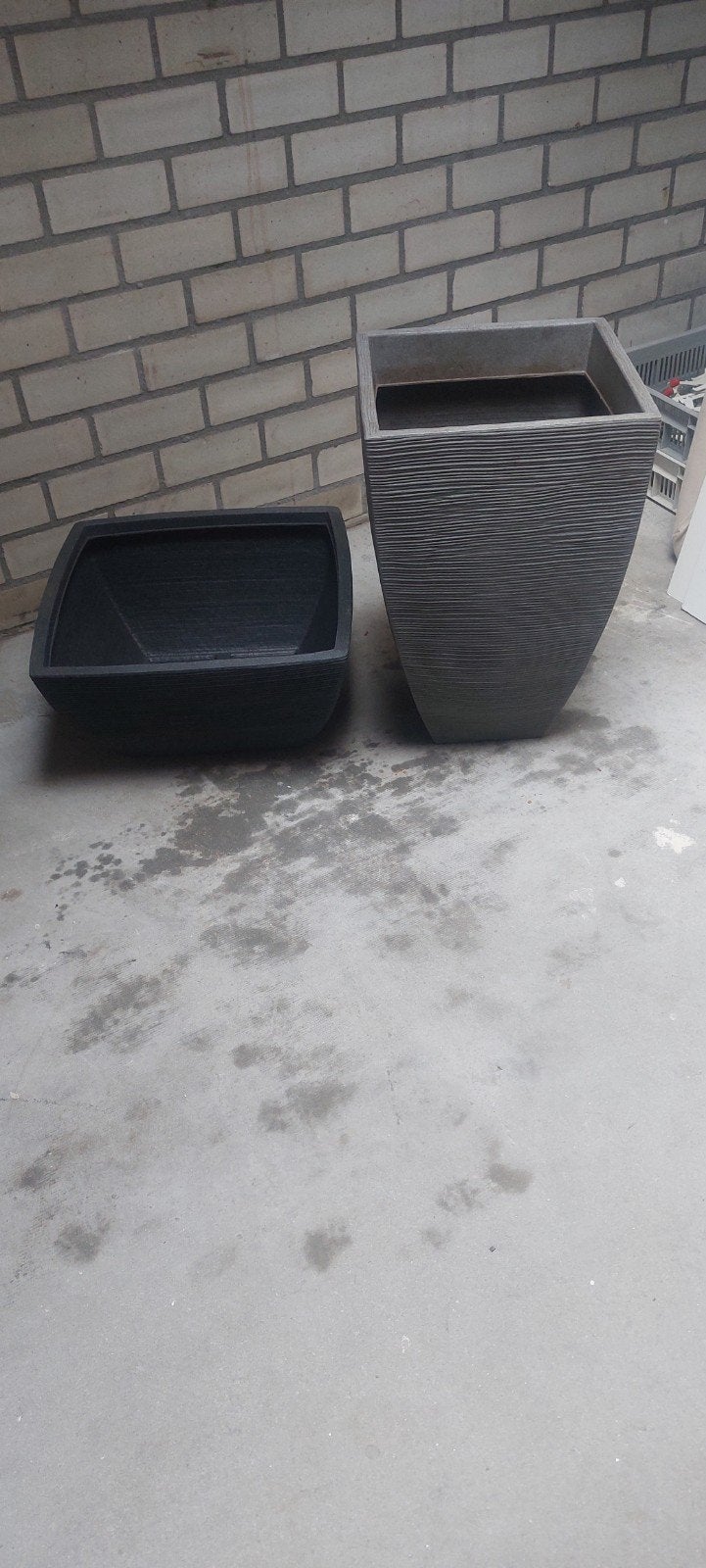 Bloembak kunstof 2x, Tuin en Terras, Ophalen of Verzenden, Rond, Kunststof