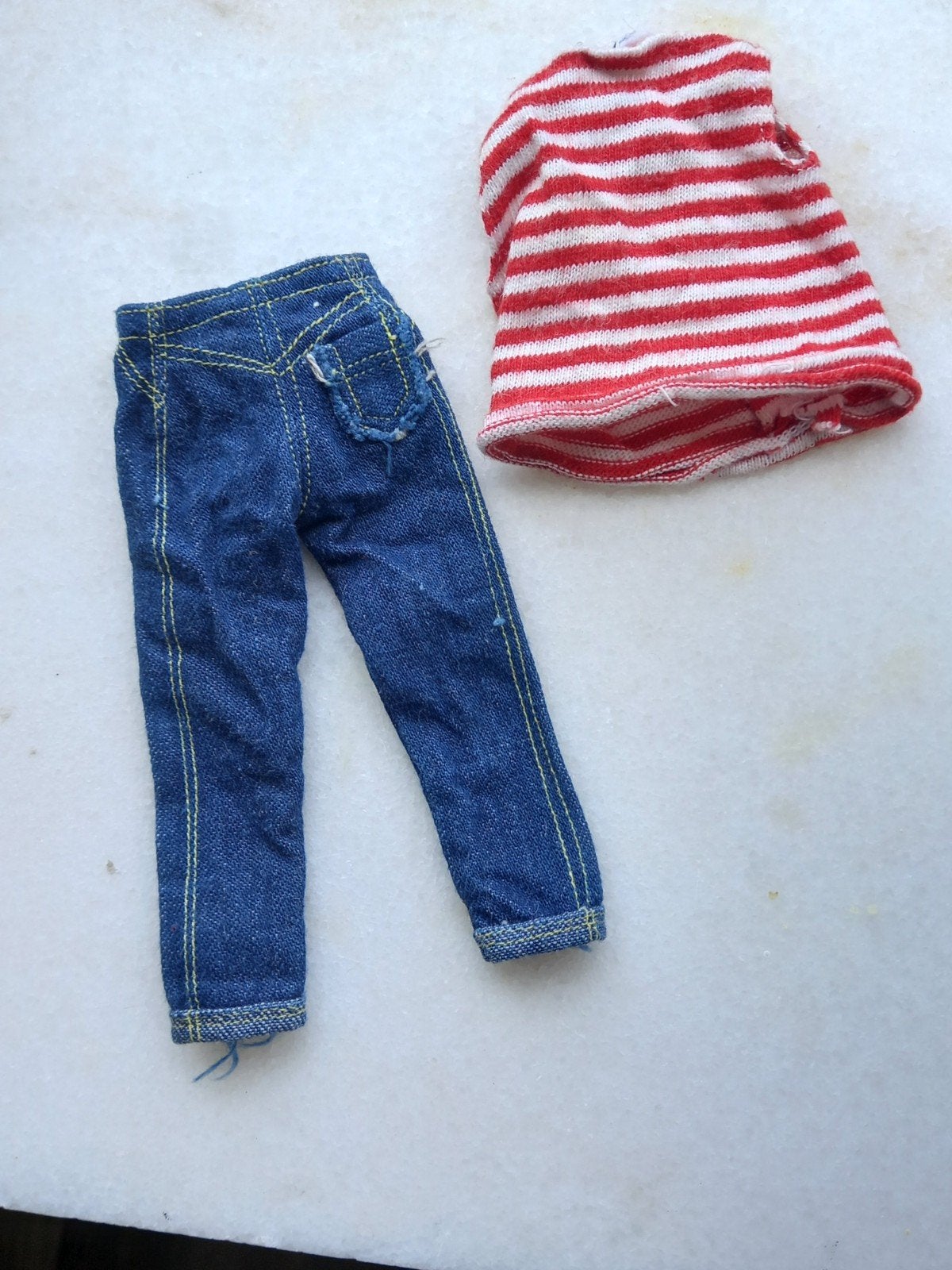 Vintage Barbie Jumping Jeans 1964, Verzenden, Gebruikt, Kleertjes