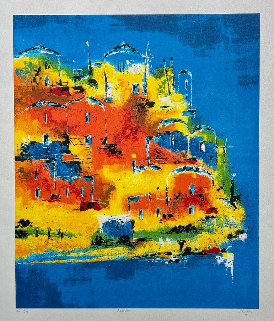 Zeefdruk Henk Kuijpers - Kalami, Antiek en Kunst, Gesigneerd, Verzenden, Zeefdruk
