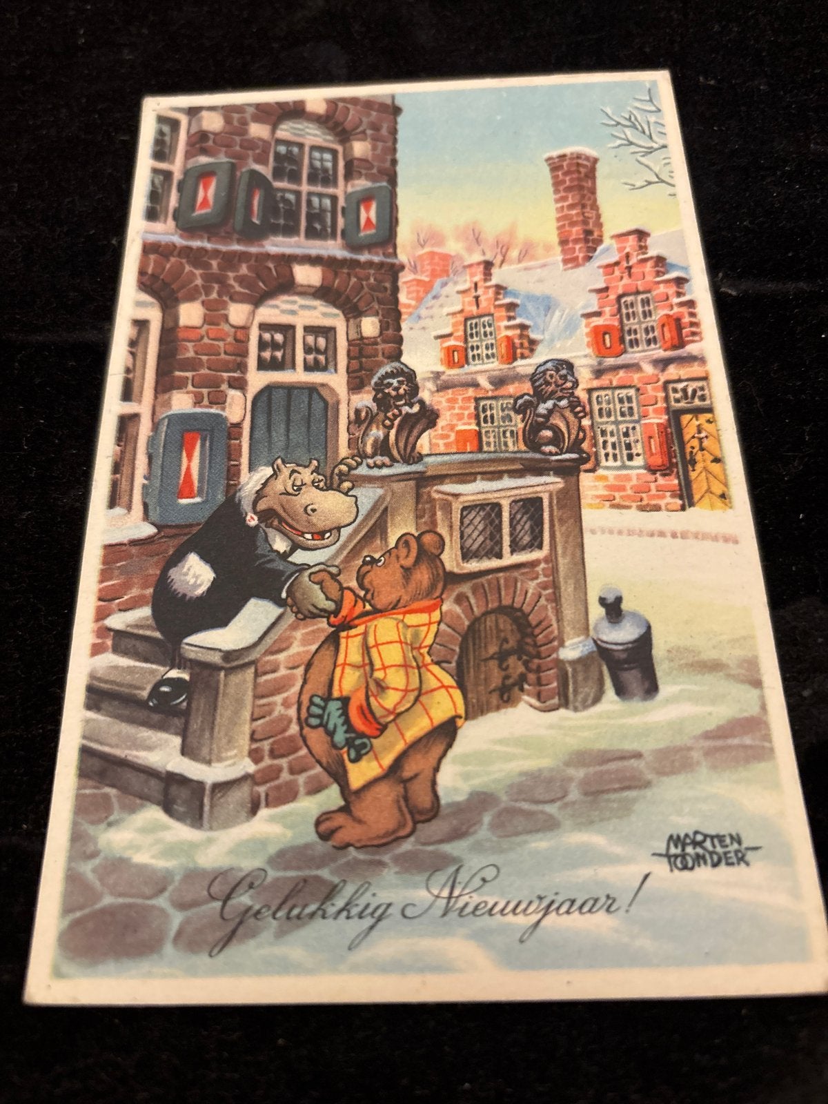 Vintage Marten Toonder Nieuwjaarskaart - Gelukkig Nieuwjaar!, Ophalen of Verzenden, 1960 tot 1980, Gelopen, Gelderland