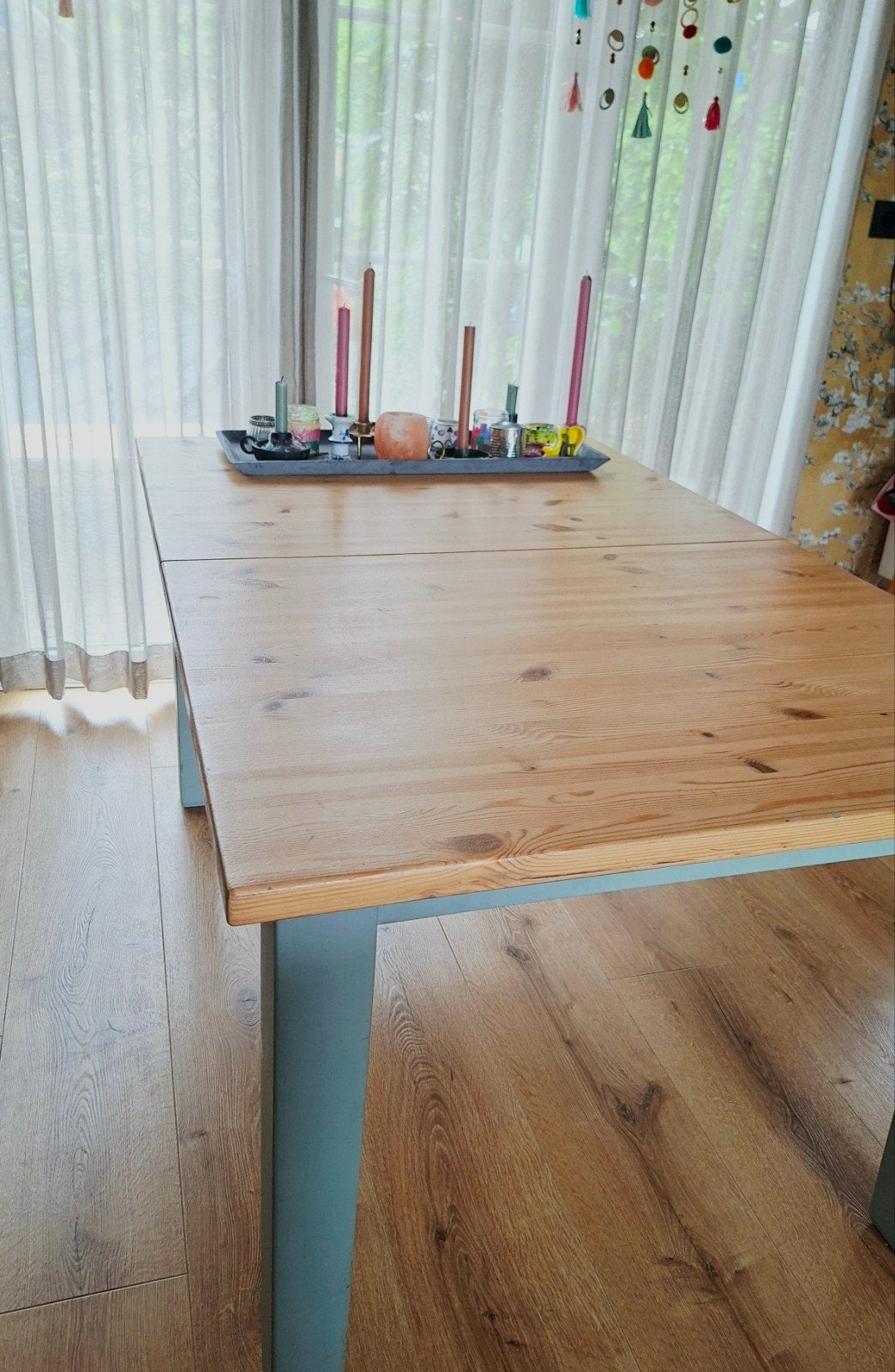 Uitschuifbare eettafel, Huis en Inrichting, Tafels | Eettafels, Gebruikt, 50 tot 100 cm, 200 cm of meer, Rechthoekig, Ophalen