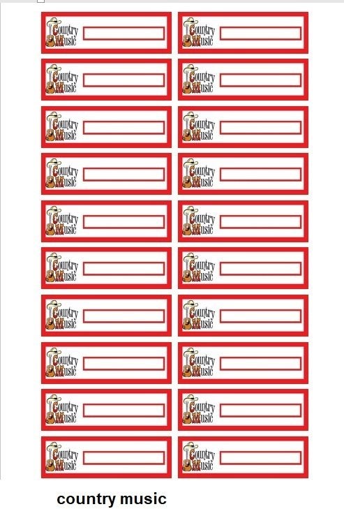 JUKEBOXEN, logo kaartjes COUNTRY MUSIC, Ophalen of Verzenden, Nieuw, 1950 tot 1960, Overige merken