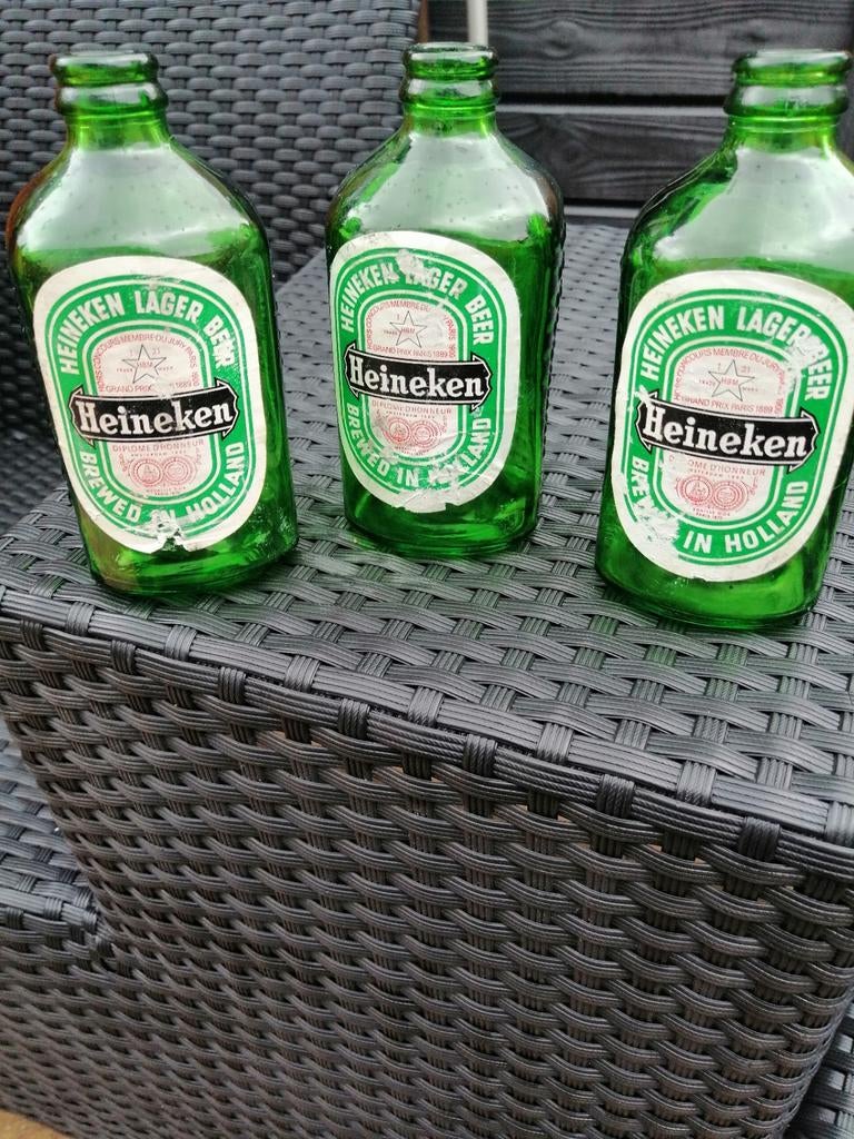 3 Heineken Wobo flessen, Verzamelen, Biermerken, Ophalen, Flesje(s), Heineken
