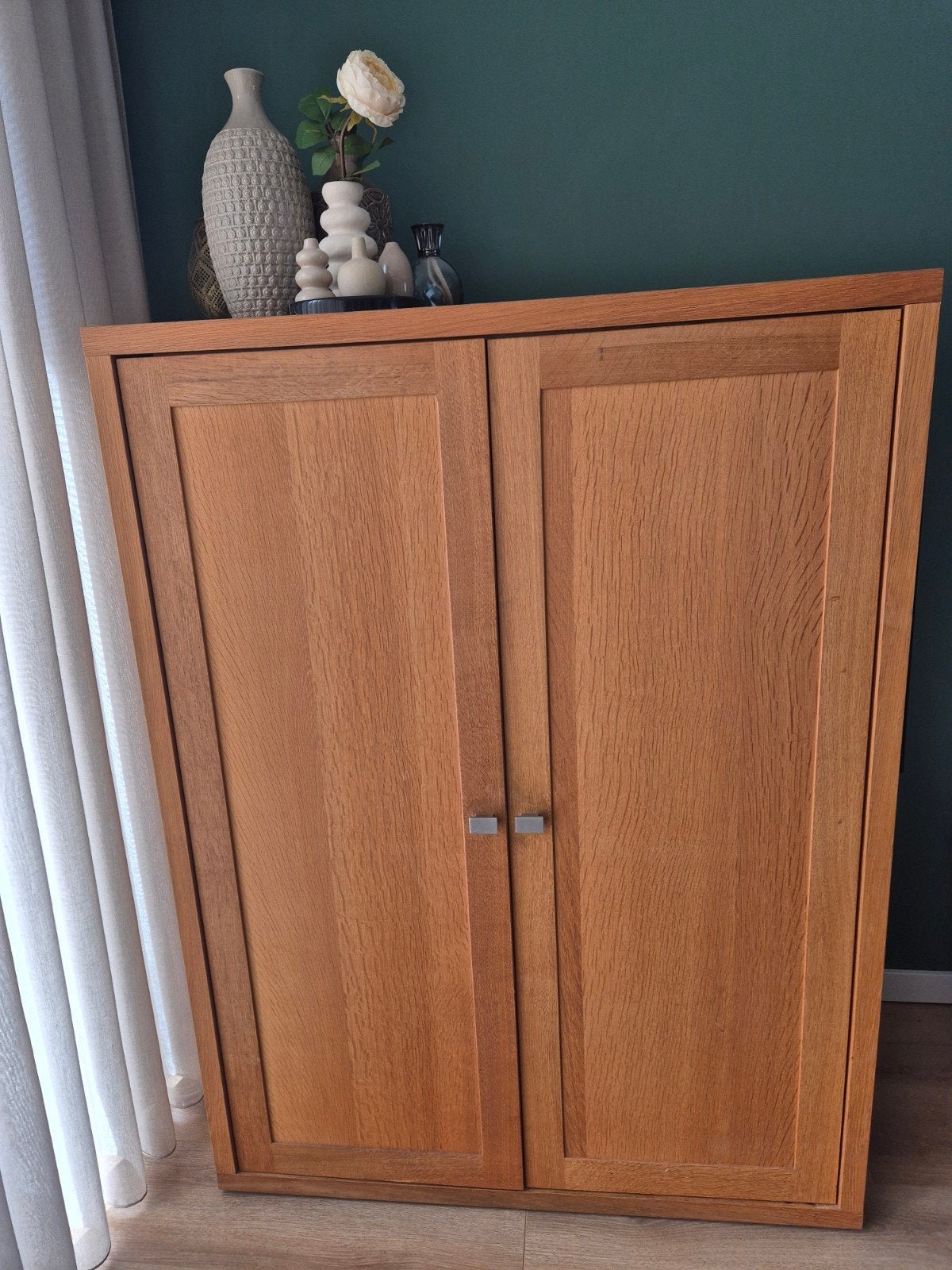 Massief eiken computerkast / bureaukast, Ophalen, Gebruikt, 70 tot 120 cm, Modern