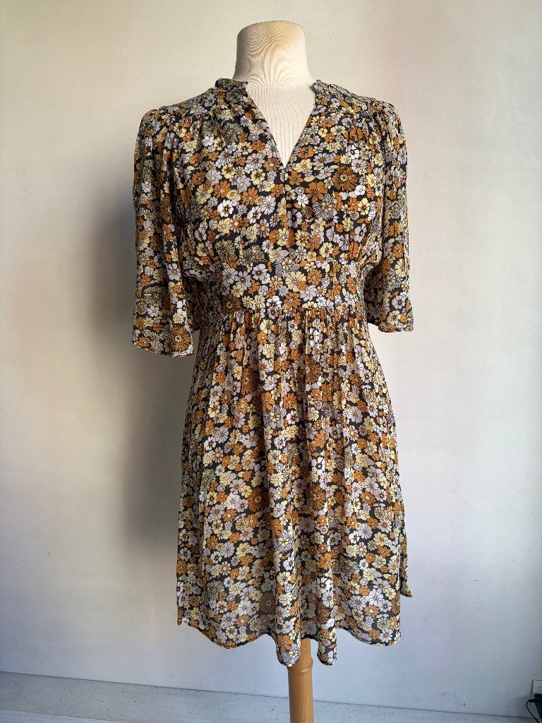 antik batik jurk maat s, Kleding | Dames, Verzenden, Antik batik, Zo goed als nieuw, Knielengte
