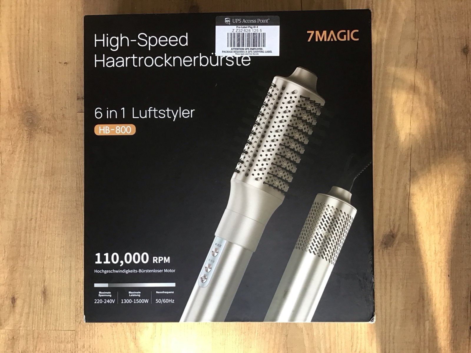 Nieuwe 7MAGIC 6-in-1 Heteluchtborstel - Föhn en Styler, Ophalen of Verzenden, Nieuw, Föhn of Haardroger
