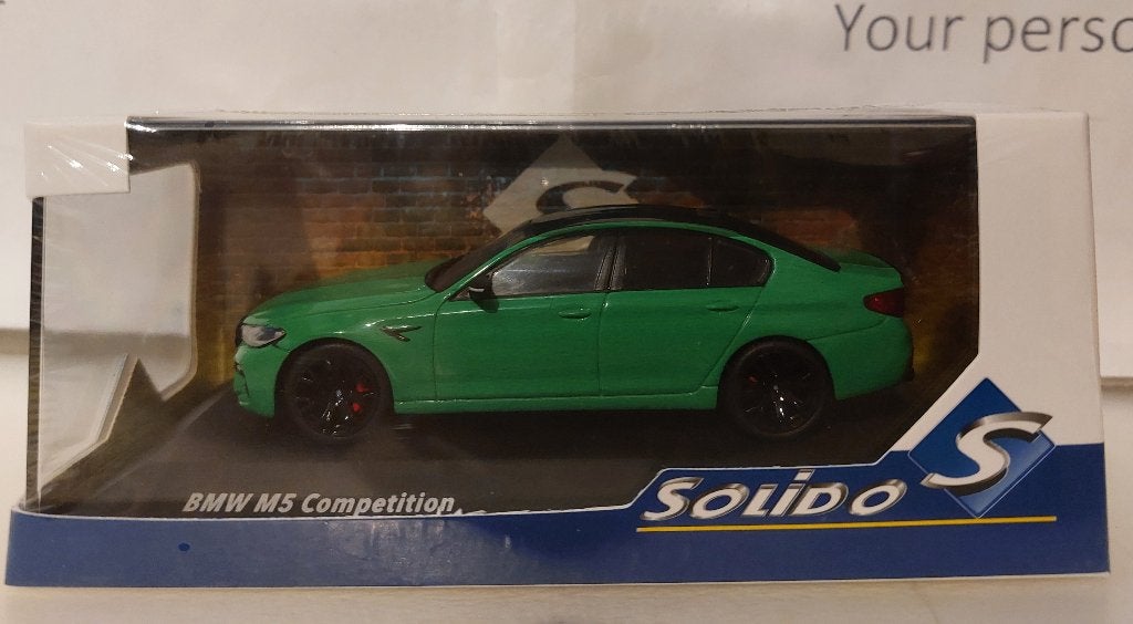 Solido 1:43 BMW M5 (F90) Competition 2022 groen nieuw, Ophalen of Verzenden, Nieuw, Auto, Solido