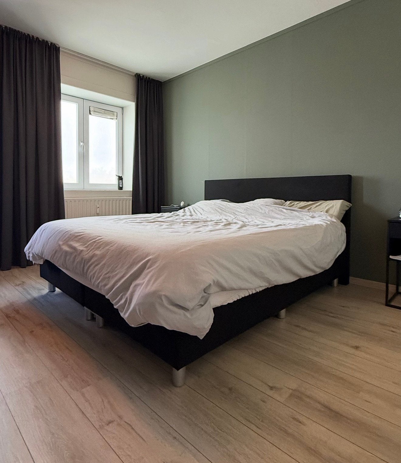 Boxspring 180x200 incl. Emma matras, Ophalen, Zwart, Tweepersoons, Zo goed als nieuw
