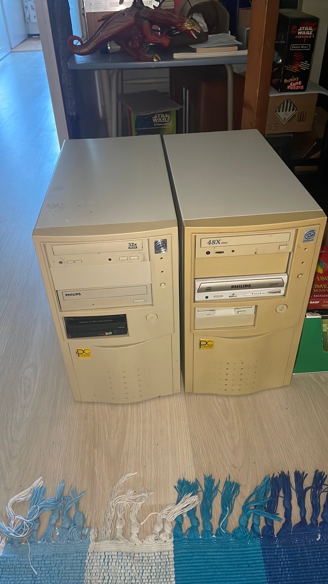 Vintage Witte Toren PC 2x Philips Computers, Computers en Software, Ophalen