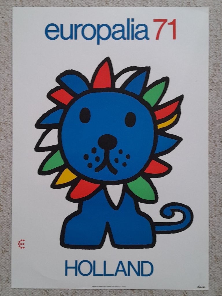 Dick Bruna Europalia 71 Holland 65 x 45 cm poster affiche, Antiek en Kunst, Kunst | Litho's en Zeefdrukken, Verzenden, Lithografie