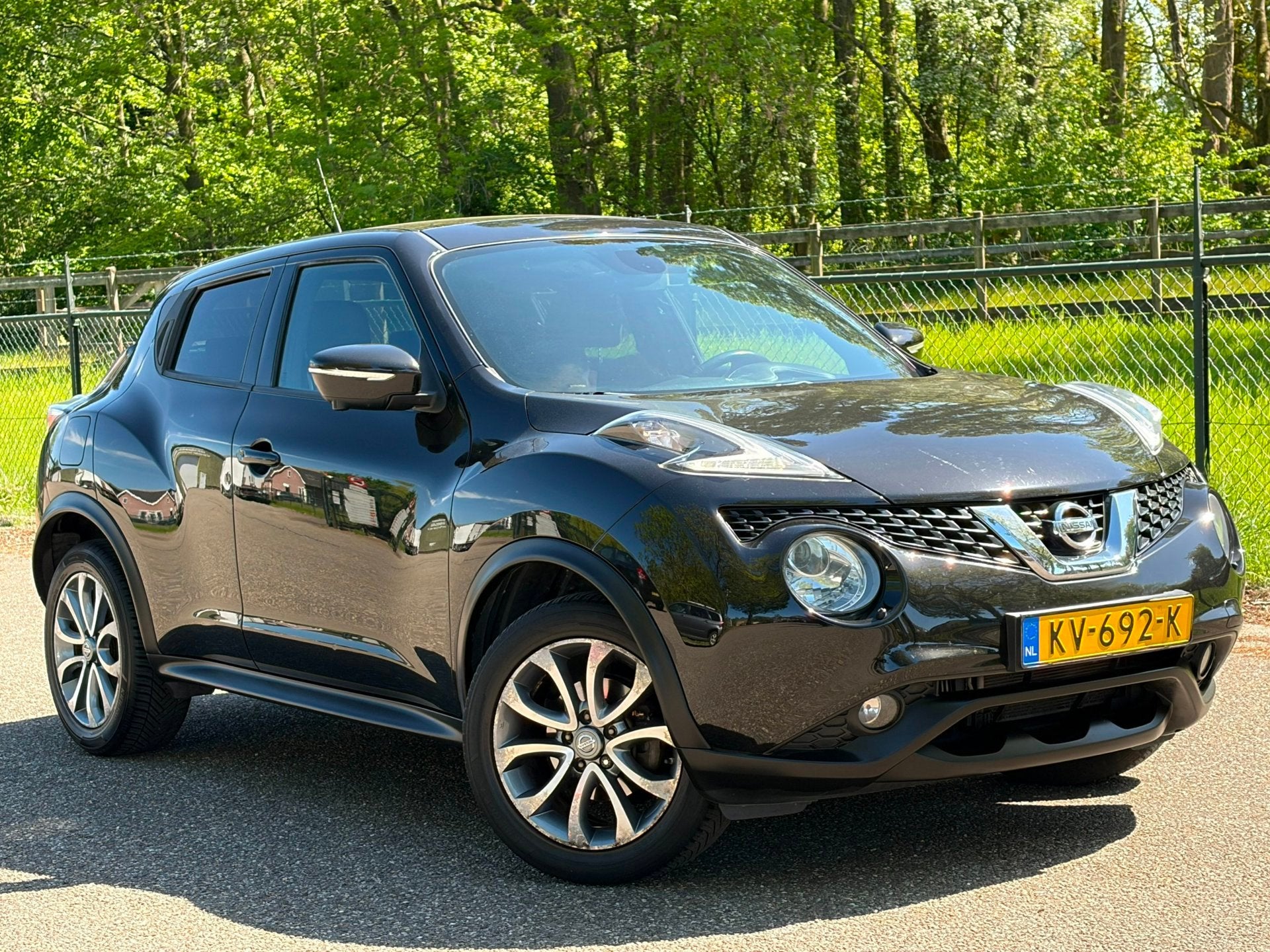 Nissan Juke 1.2 DIG-T S/S Tekna /Luxe/Xenon/Pano/Navi/360Cam, Auto's, Nissan, Voorwielaandrijving, 116 pk, Zwart, Leder